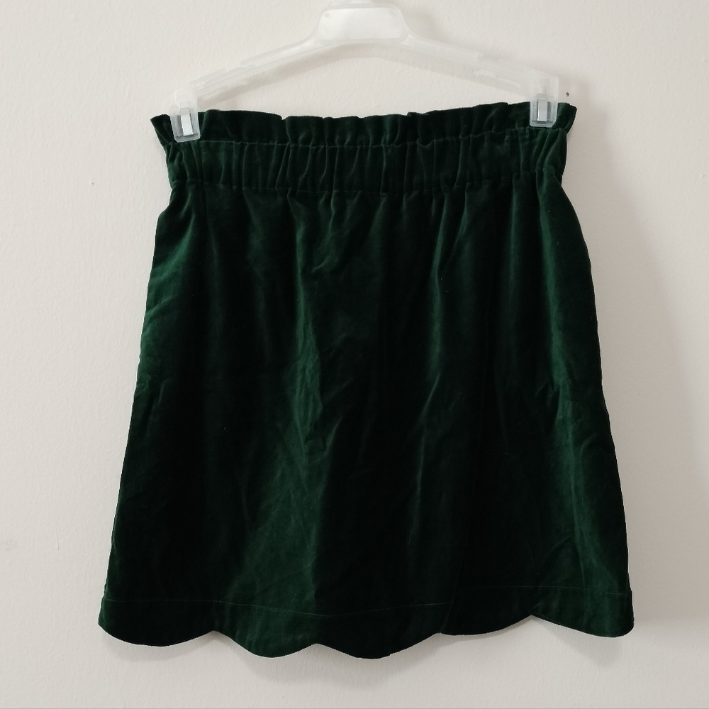 Lauren James Seersucker Size Medium Line Combed Cotton Lined Short Skirt Green